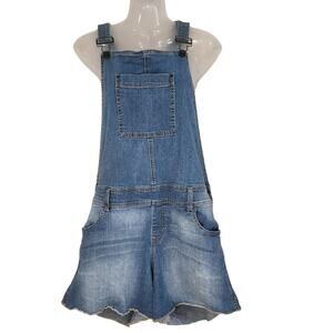 Mossimo Supply Co. Denim Bib Overall Cut Off Shorts Belted Blue Size XXL
